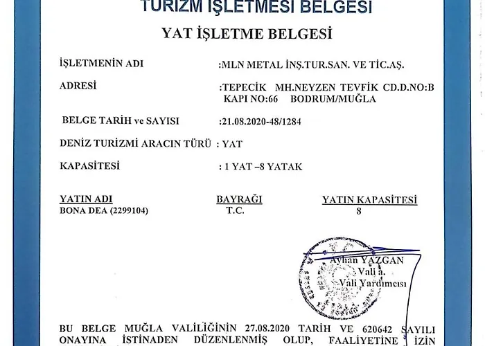 Πλωτό κατάλυμα Bona Dea 27m Motoryacht Αλικαρνασσός